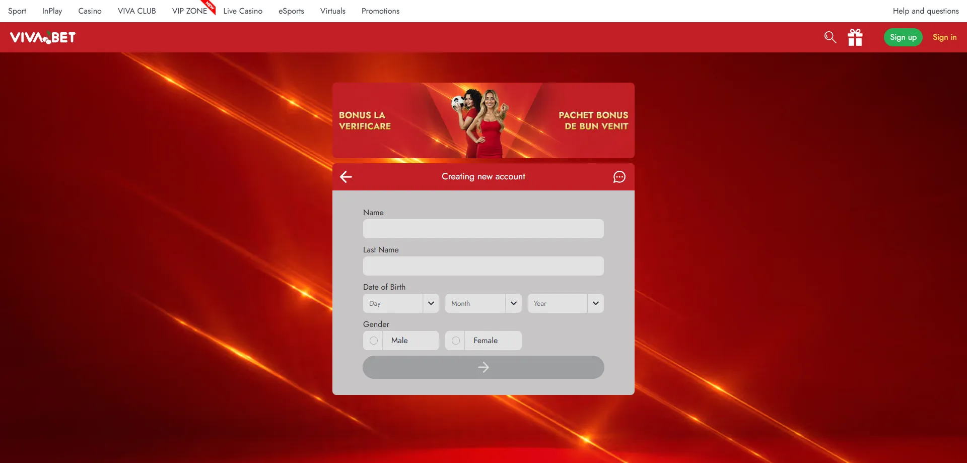 Proceso de registro en VIVABET Casino paso a paso