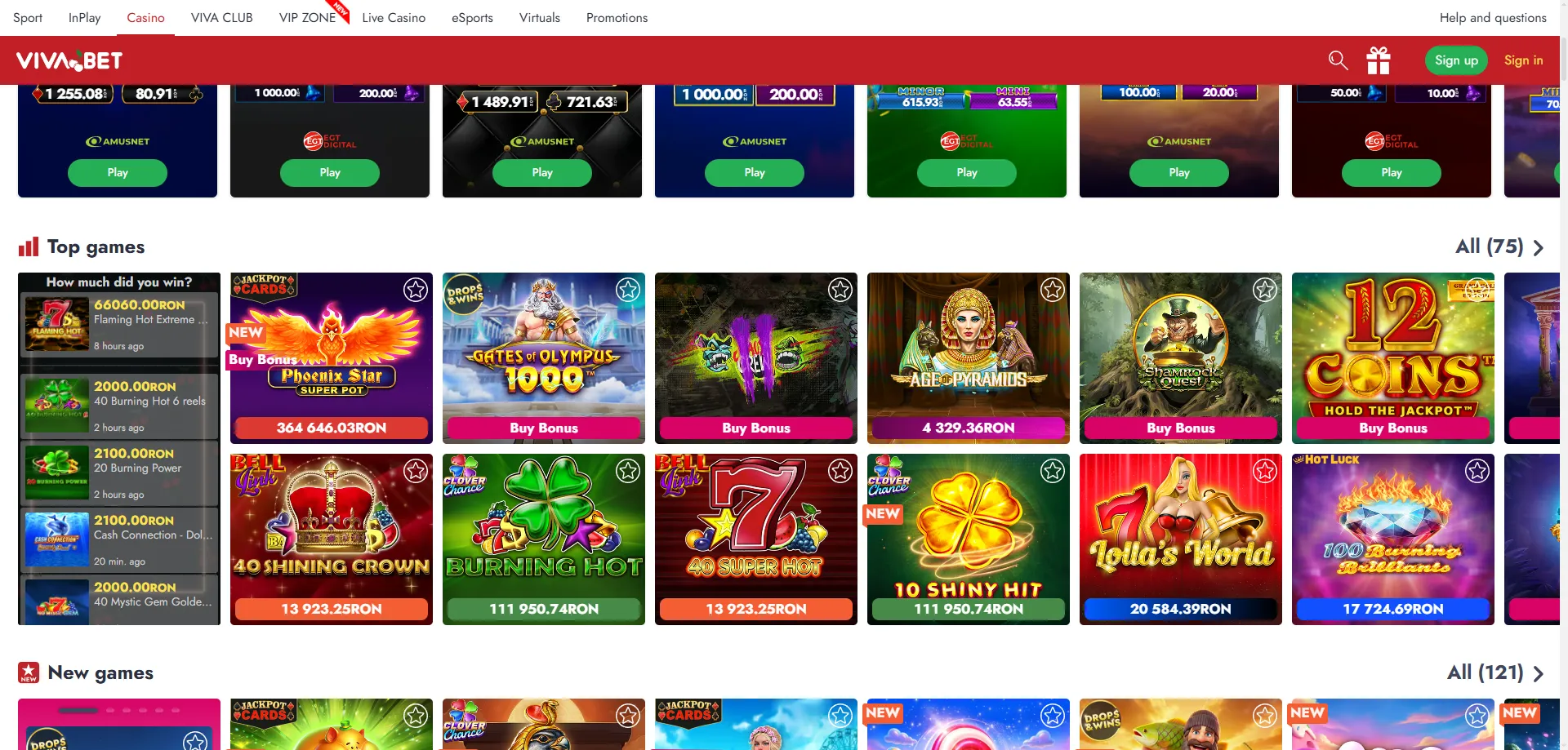 Tragamonedas en VIVABET Casino — miles de títulos disponibles